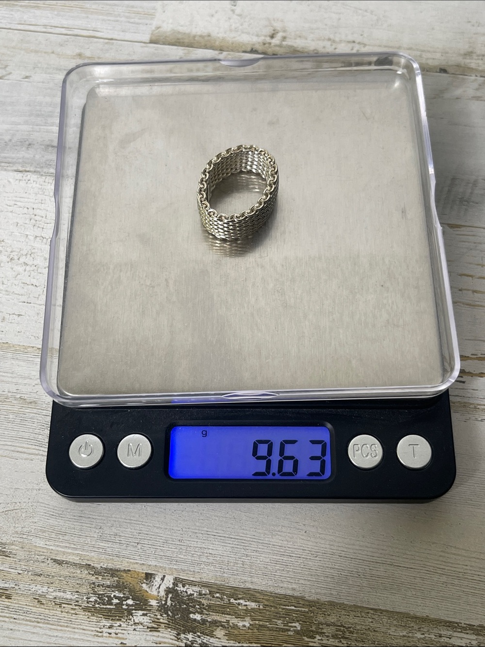 Tiffany & Co. Somerset Mesh Ring Sterling Silver 925 Wide Band - Picture 5 of 5